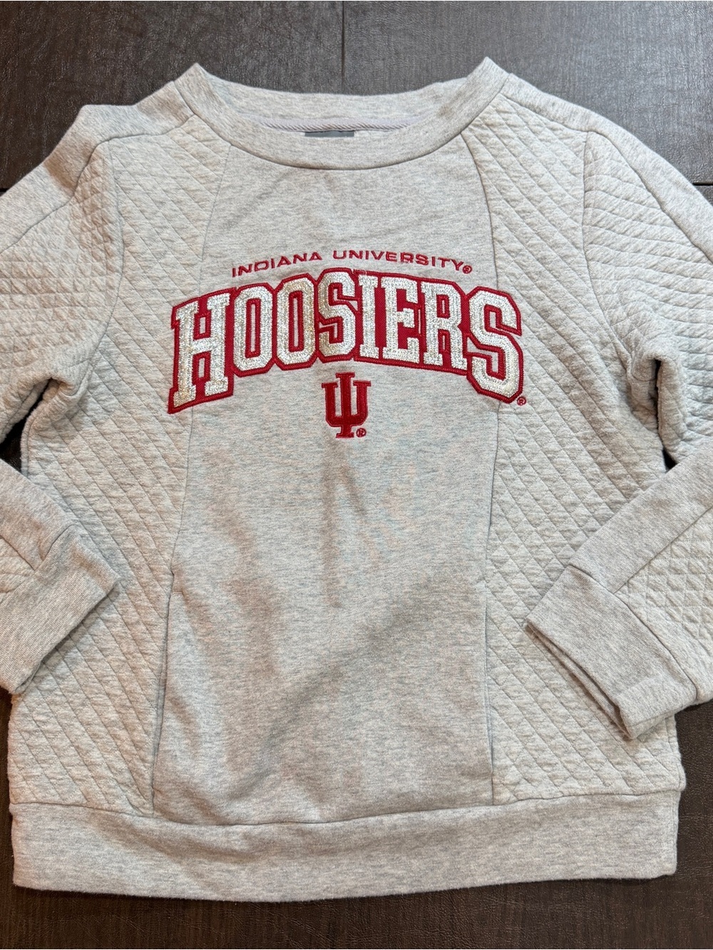 Indiana University Hoosiers Quilted Sweatshirt Sz S